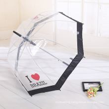 A17 straight transparent clear apollo umbrella with Printing Logo